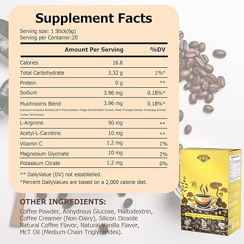 Miniatura 2 de Healliance Palitos de café instantáneo de hongos individuales - con cordyceps de melena de león para una energía sostenida y concentración más