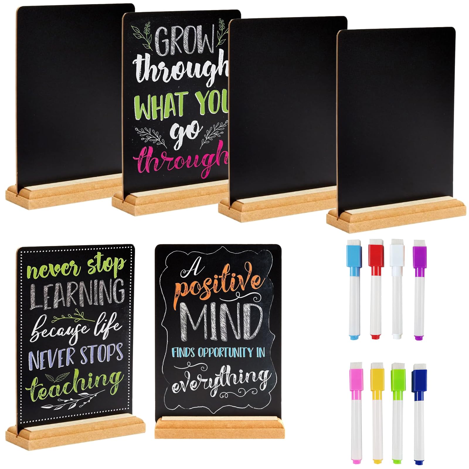NANXJIUR 6 Pack Mini Chalkboard Signs with Stand for Table Decorations, Restaurant Food Display, Message Boards, Small Business, Wedding, Banquet, Coffee Shop