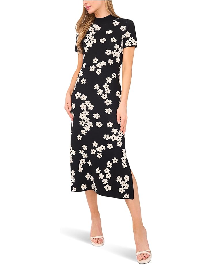 CeCe Midi Floral Jaquard Knit Dress - Main View