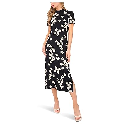 CeCe Midi Floral Jaquard Knit Dress Women