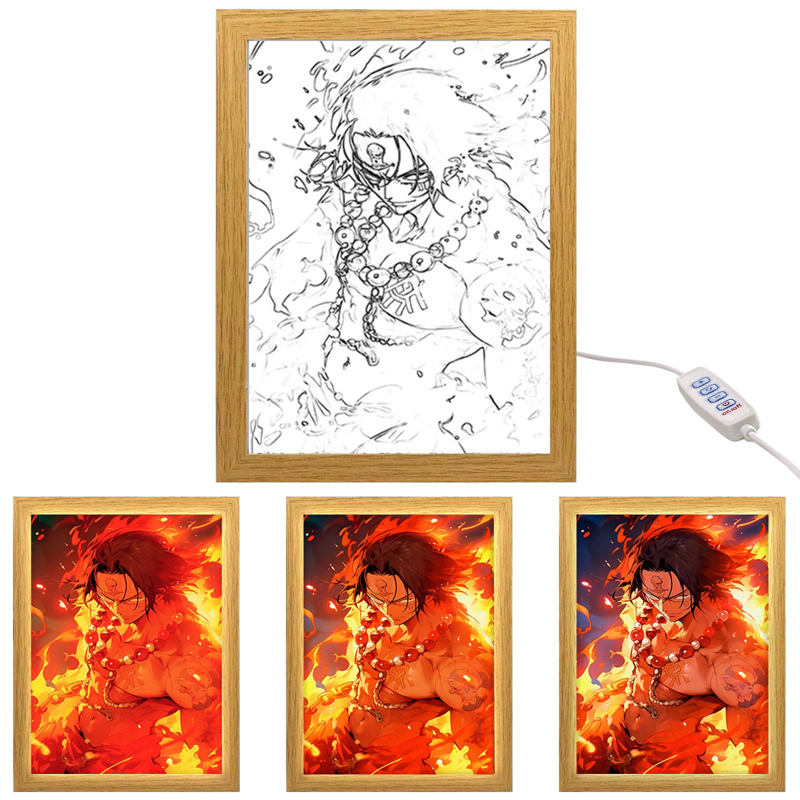 MeYuxg Anime Beleuchteter Bilderrahmen, Anime LED Box, Kreative LED Bilderrahmen, Japanische Lampe für Wohnzimmern, Schlafzimmern, Cafés und Kinderzimmer (13)