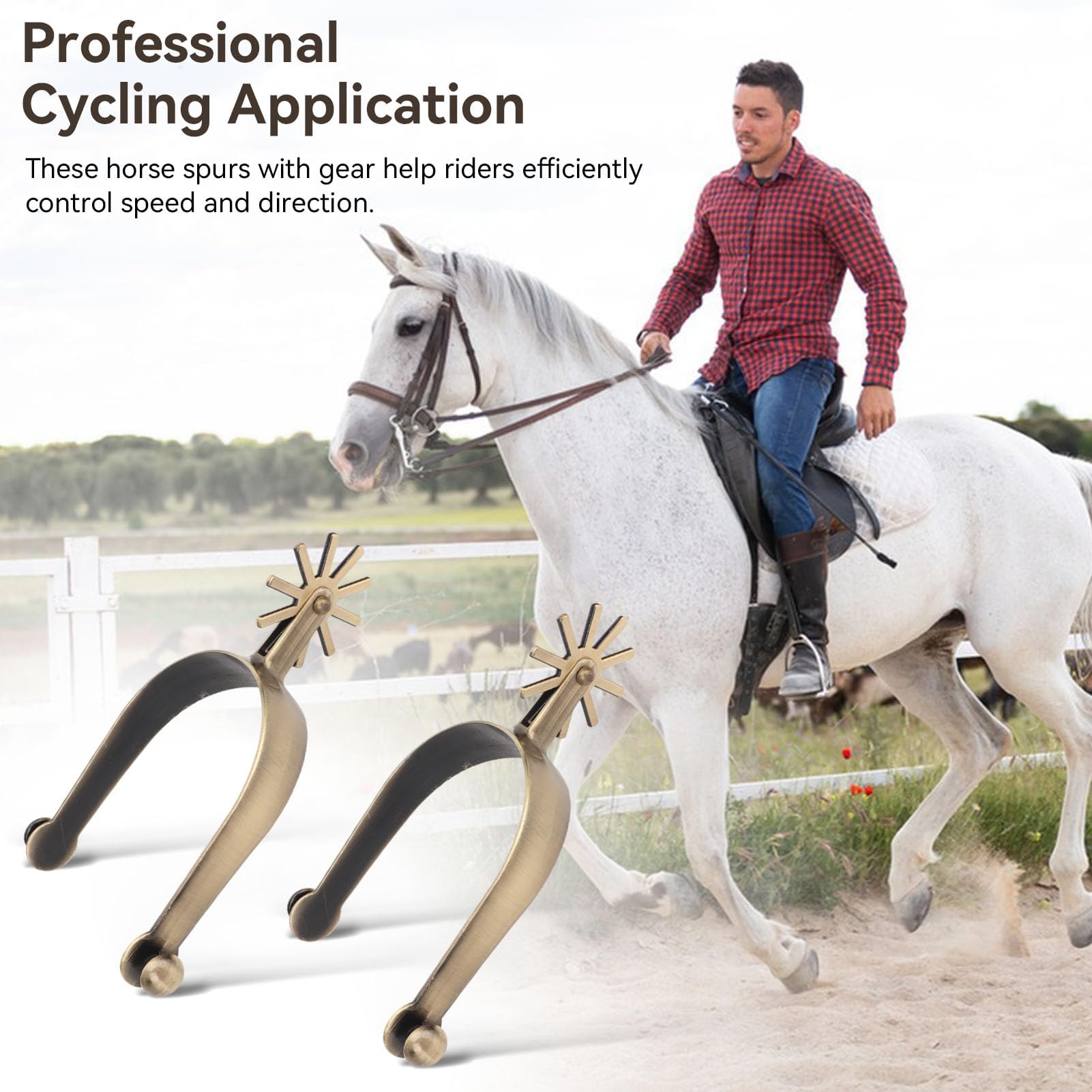 Speroni per Stivali da Cavallo, speroni da Cavallo Vintage Occidentali in Lega di Zinco con Accessori per Equitazione da Uomo