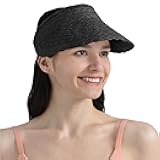SUN CUBE Women Sun Visor Hat, Straw Beach Hat Wide Brim UV Protection, Foldable Packable Cap, Roll Up Ponytail Summer Visor