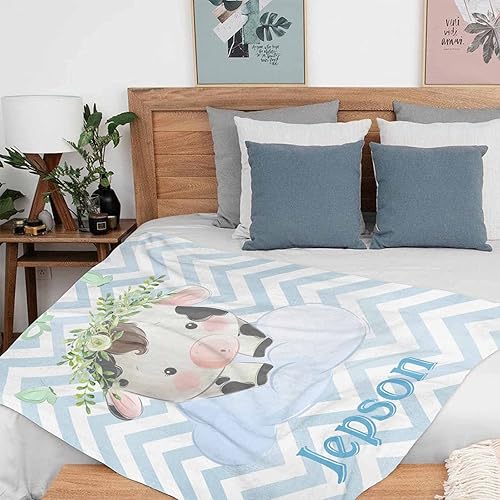 Miniatura 28 de Artsadd Personalized Baby Blanket for Boys Girls with Name, Custom Baby Name Blanket with Unicorn Pattern Customized Name Receiving Swaddle Throw