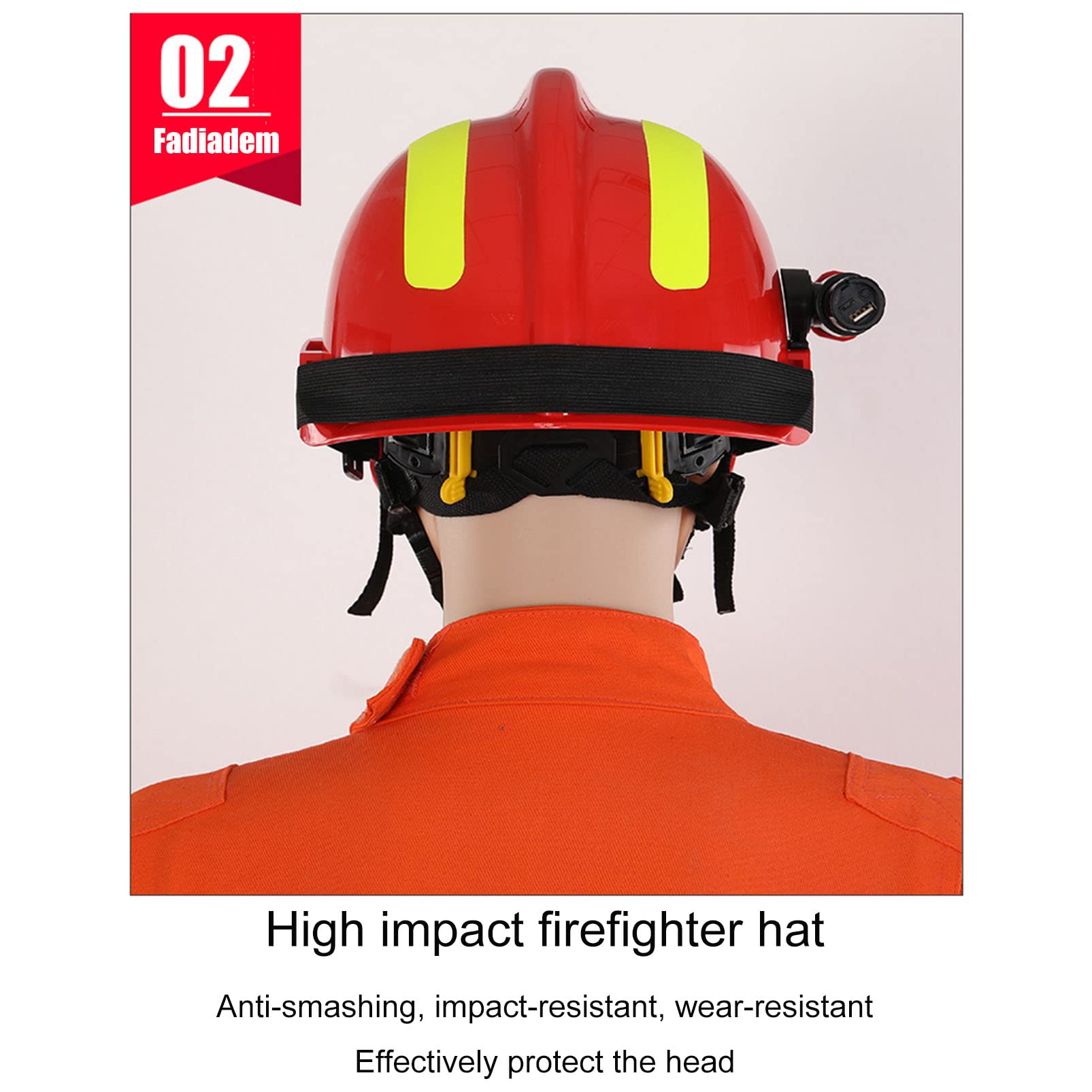Cascos de Seguridad de Rescate de Emergencia Casco Duro, Casco de Bombero Equipo de protección Personal, Casco de Rescate antiimpacto con Faro y Gafas