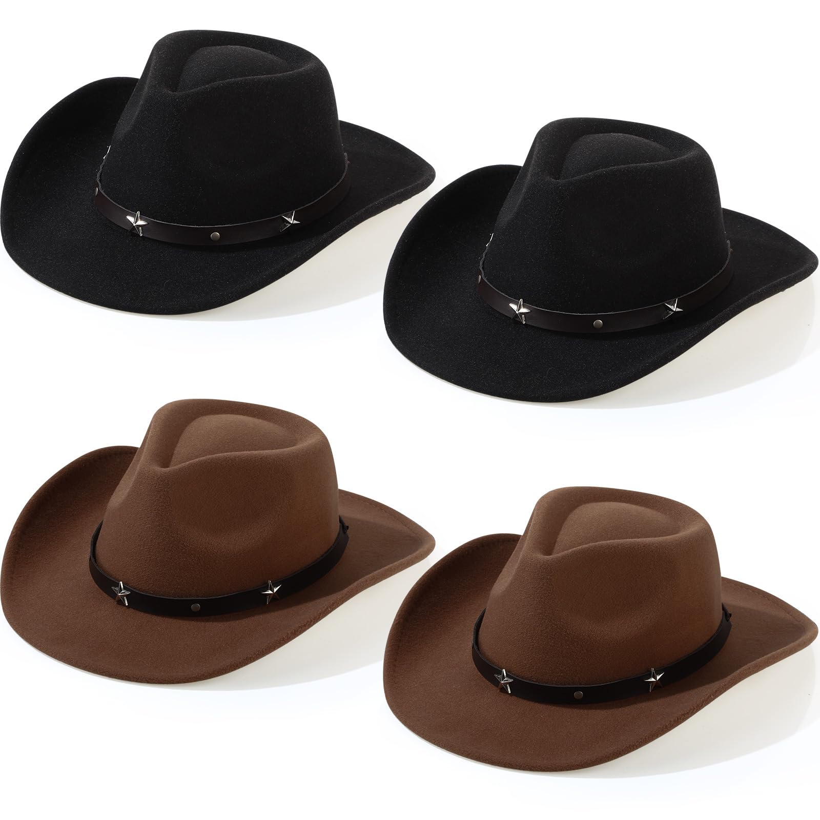 Mumufy 4 Pcs Western Cowboy Hat