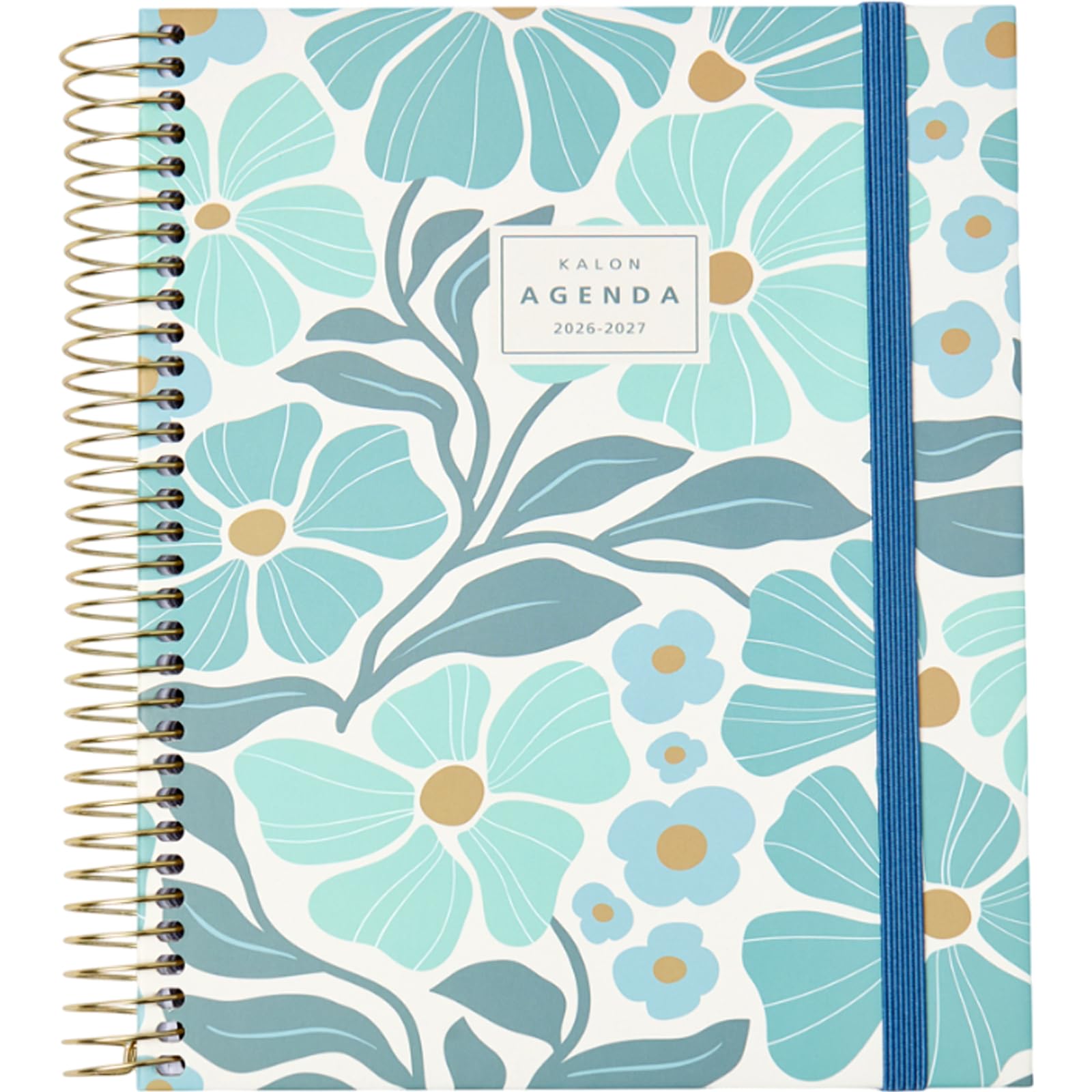 Q Kalon - School Diary 2026 2027 - September to June, Week per View, A5 (15x21 cm), Languages SPA, ENG, FRA and GER, Hard Cover, Spiral Closure and Elastic, With Stickers - Duchess