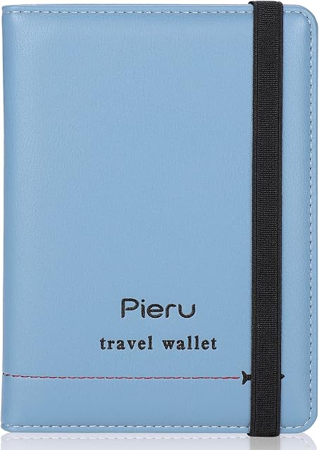 Passport Holder Cover, Eucomir Passport Holder Travel Wallet PU Leather RFID Passport Cover Case for Credit Card, Money, Boarding Passes (Blue)