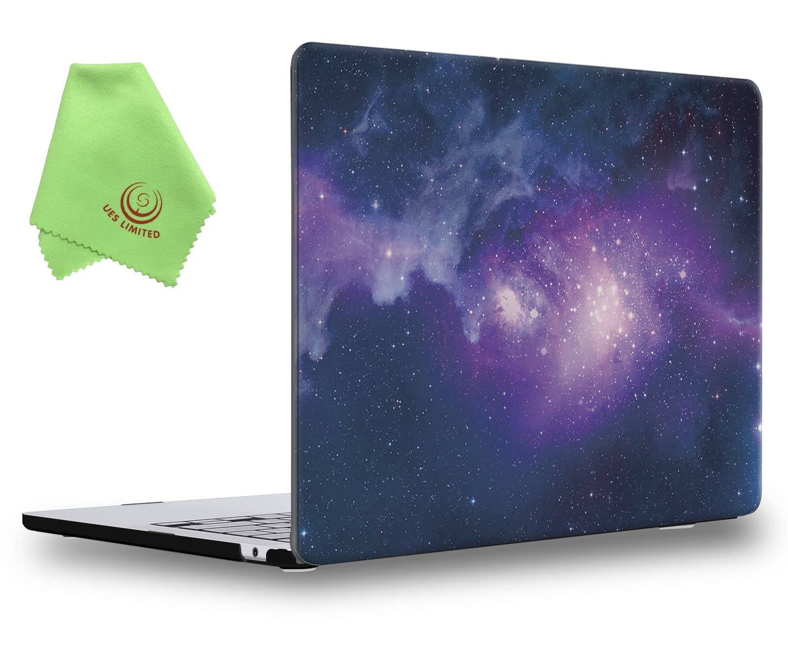 UESWILL for MacBook Air 13 inch M4 M3 M2 Case 2022-2025 Model A3240 A3113 A2681 with 13.6" Liquid Retina Display & Touch ID, Galaxy Pattern Hard Shell Cover + Microfiber Cloth, Nebula/Purple