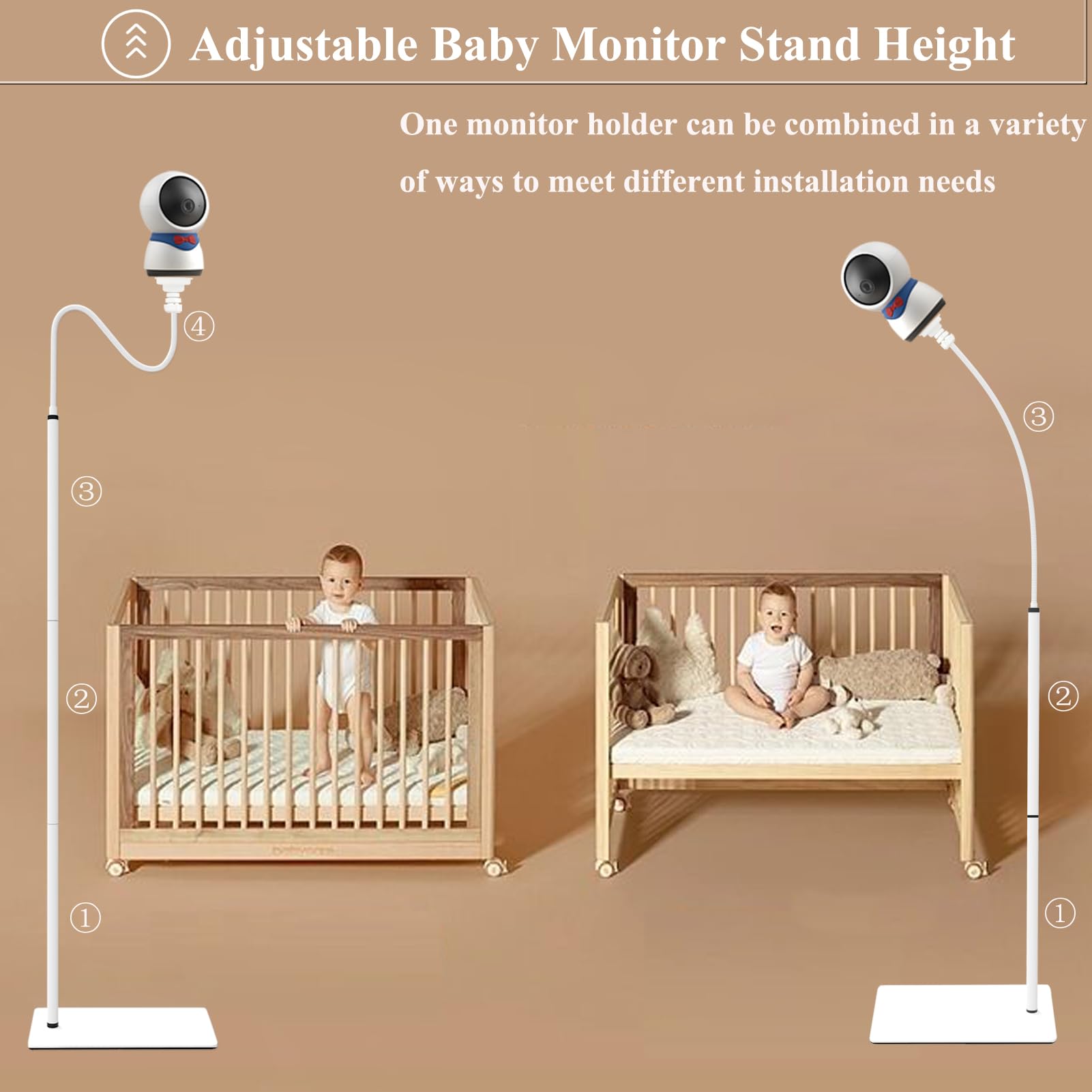 EYSAFT Baby Monitor Holder Floor Stand for BOIFUN Baby 6T,Baby 2S,Baby 5S,/ieGeek Baby 1T/DEATTI BM101-M - Image 3