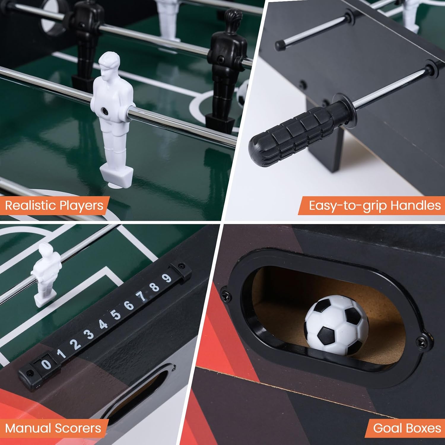 Goplus 4 in 1 Multi Game Table, Combination Game Table Set with Pool Billiards, Air Hockey, Foosball, Table Tennis, Stackable Combo Tabletops for Home, Play Room, Party Family Night