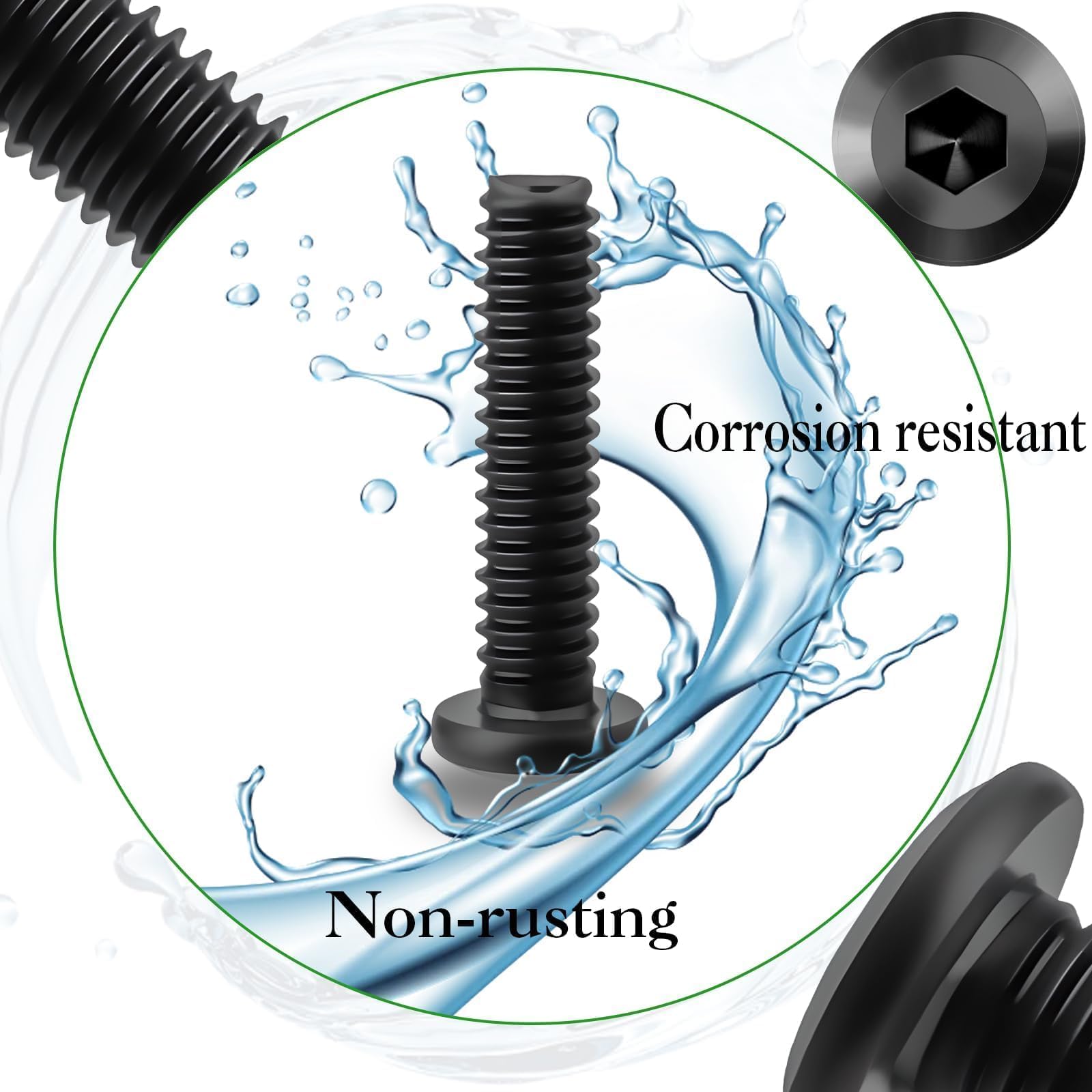 Pyroclasia M5 Bolts 25 Pcs M5 X 25 mm Flat Head Allen Bolts 304 Stainless Steel Black Furniture Screw Long Bolt Fully Thread with Hex Key for Furniture Assembly Machinery Industry - Image 4
