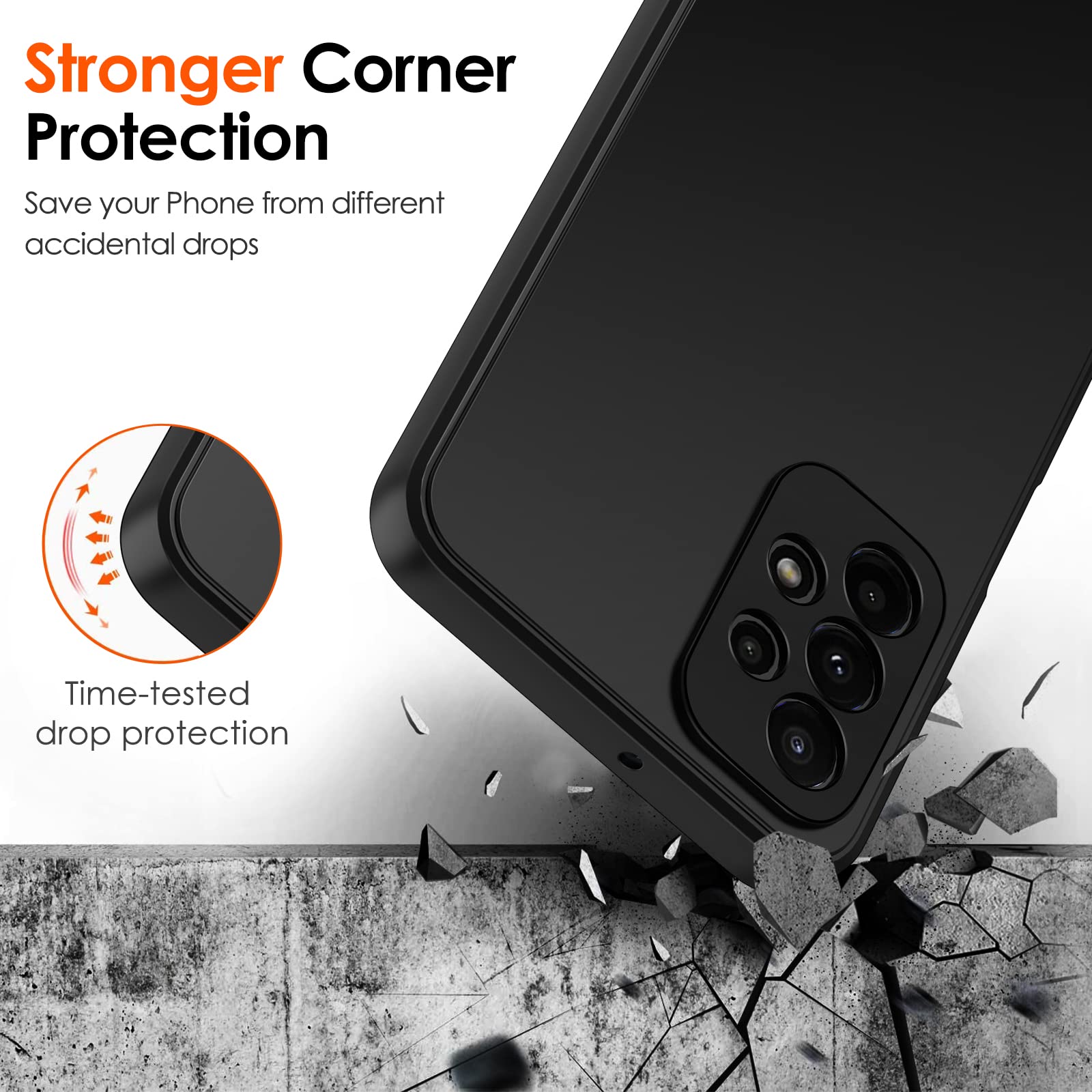 iVoler Cover in Silicone per Samsung Galaxy A23 5G con Protezione Della Fotocamera, Ultra Sottile Custodia in TPU Morbida Anti-Graffio Antiurto Protettiva Case, Nero