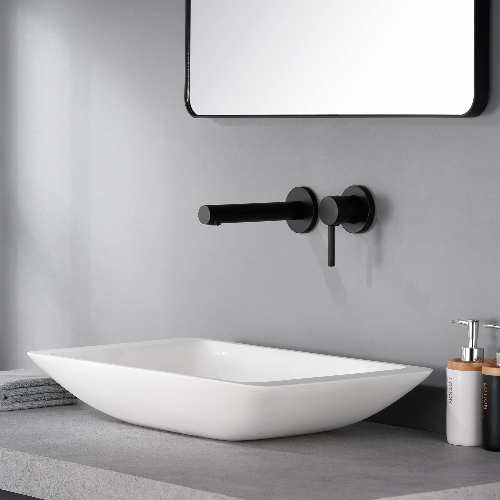 Sistema doccia nero S3218DI + rubinetto per lavabo a parete S1400DI