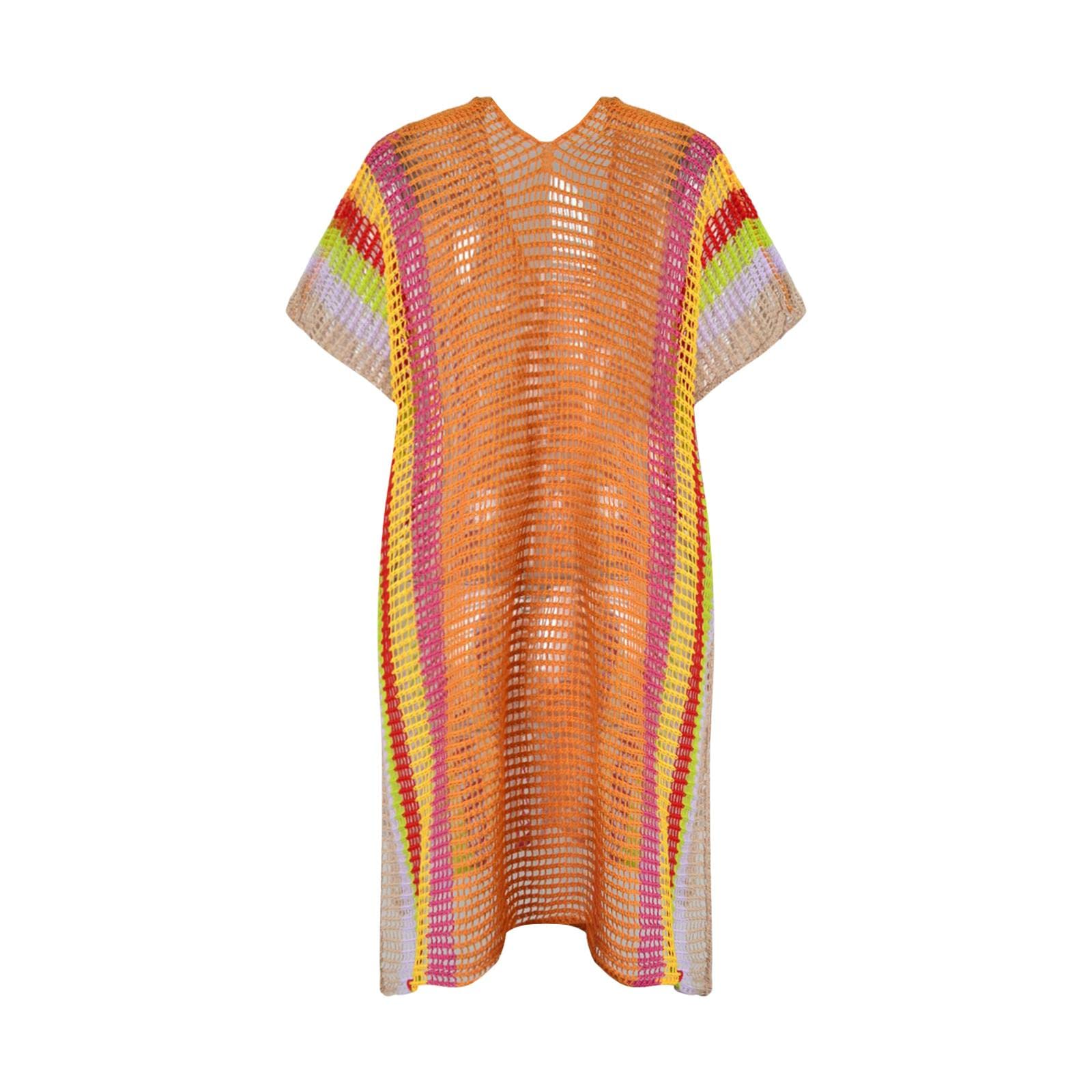 ™ Swimsuit Cover Up for Women Knitting Vacation Sun Protection Clothing Orange | Womens Clothing-image-11