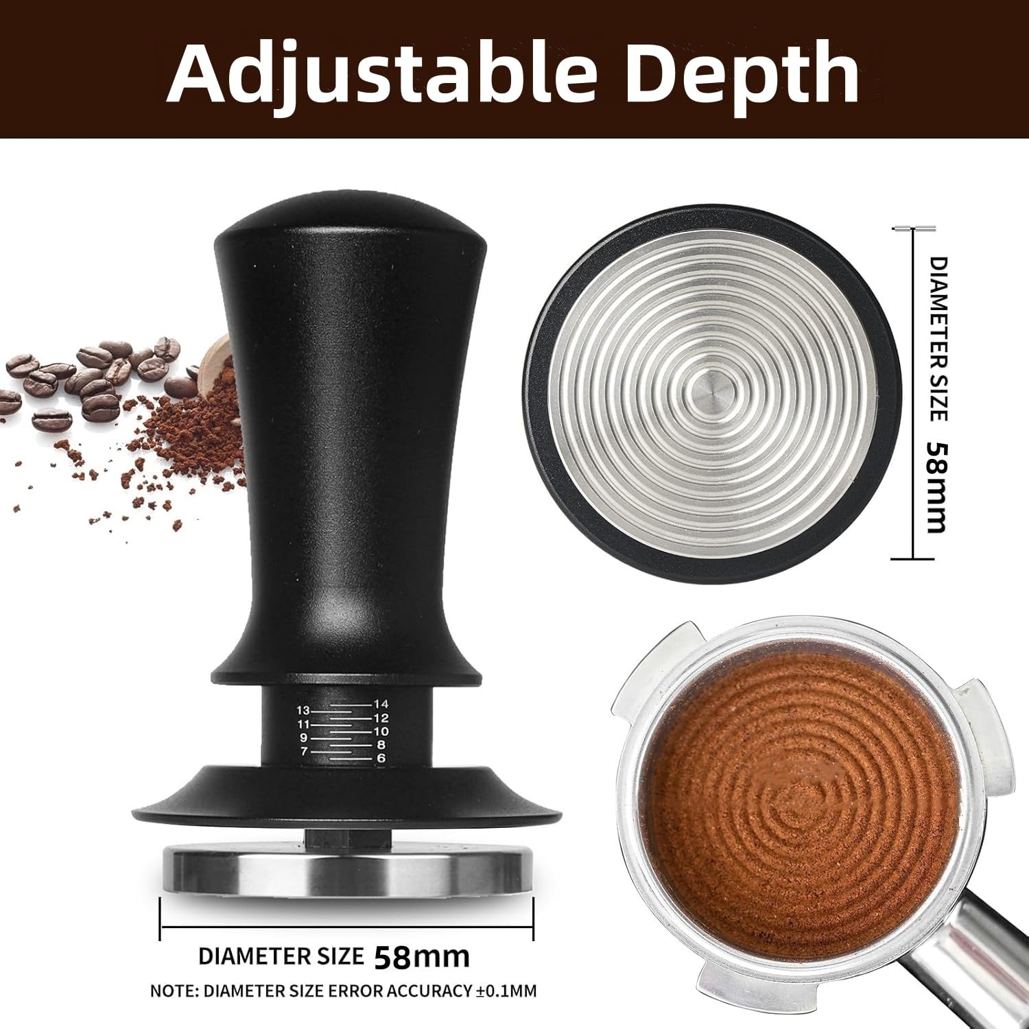 Lot de 22 accessoires pour expresso, tampon à café 58 mm, kit de barista, avec pichet à mousse, outil WDT, agitateur, tapis de tamper, pochoirs à café, stylo à latte