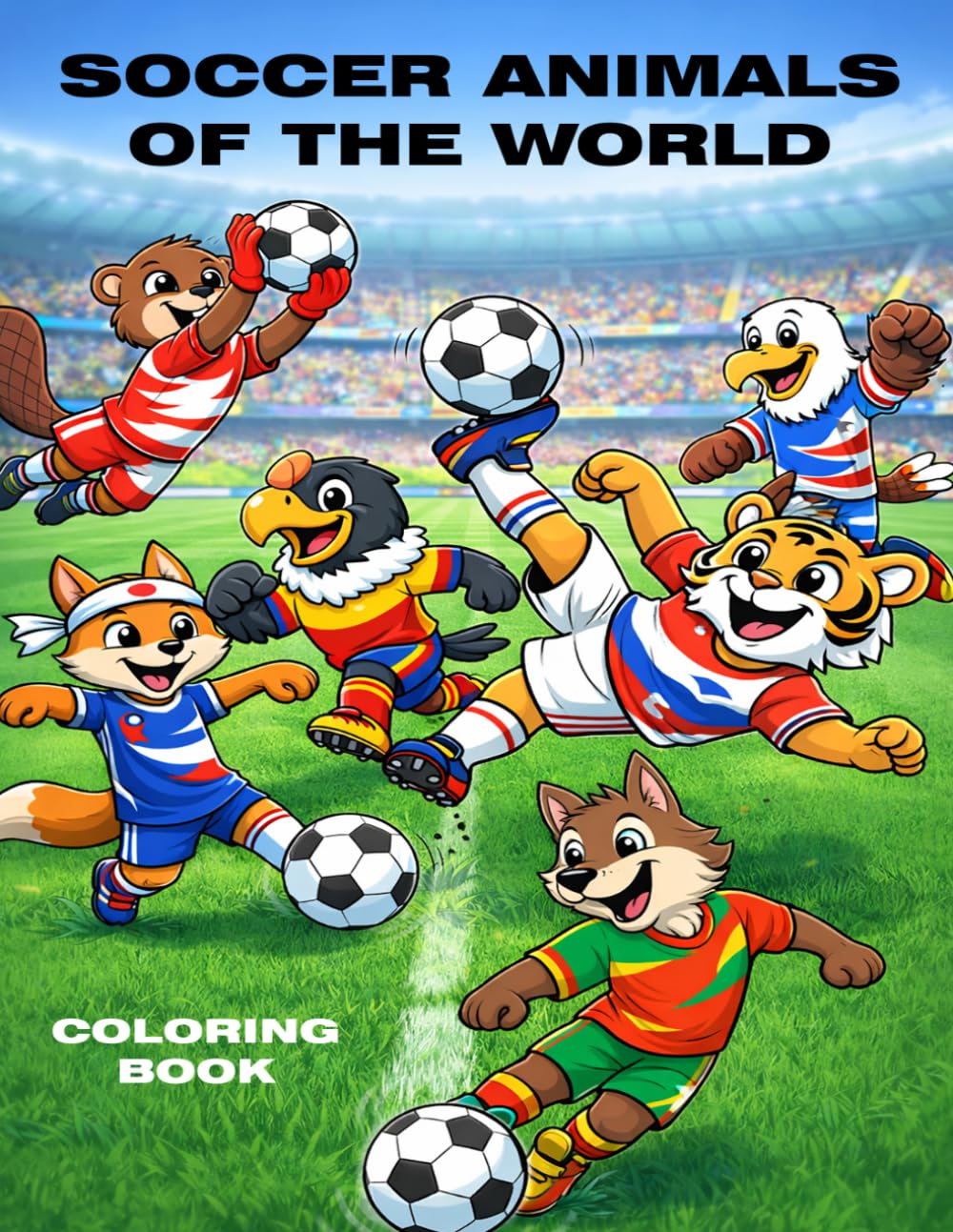 SOCCER ANIMALS OF THE WORLD: Coloring Book