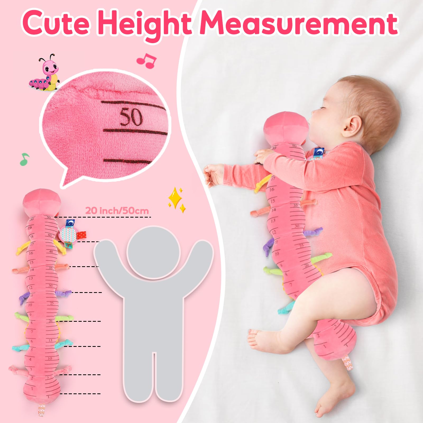 Baby Toys 0 3 6 9 12 Months New Born Baby Boy Girl Gifts, Caterpillar Sensory Musical Toys for 0-6 6-12 Months Old Babies - Image 4