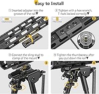 Vista 4 de CVLIFE Bípode de 6 a 9 pulgadas con adaptador para M-Rail