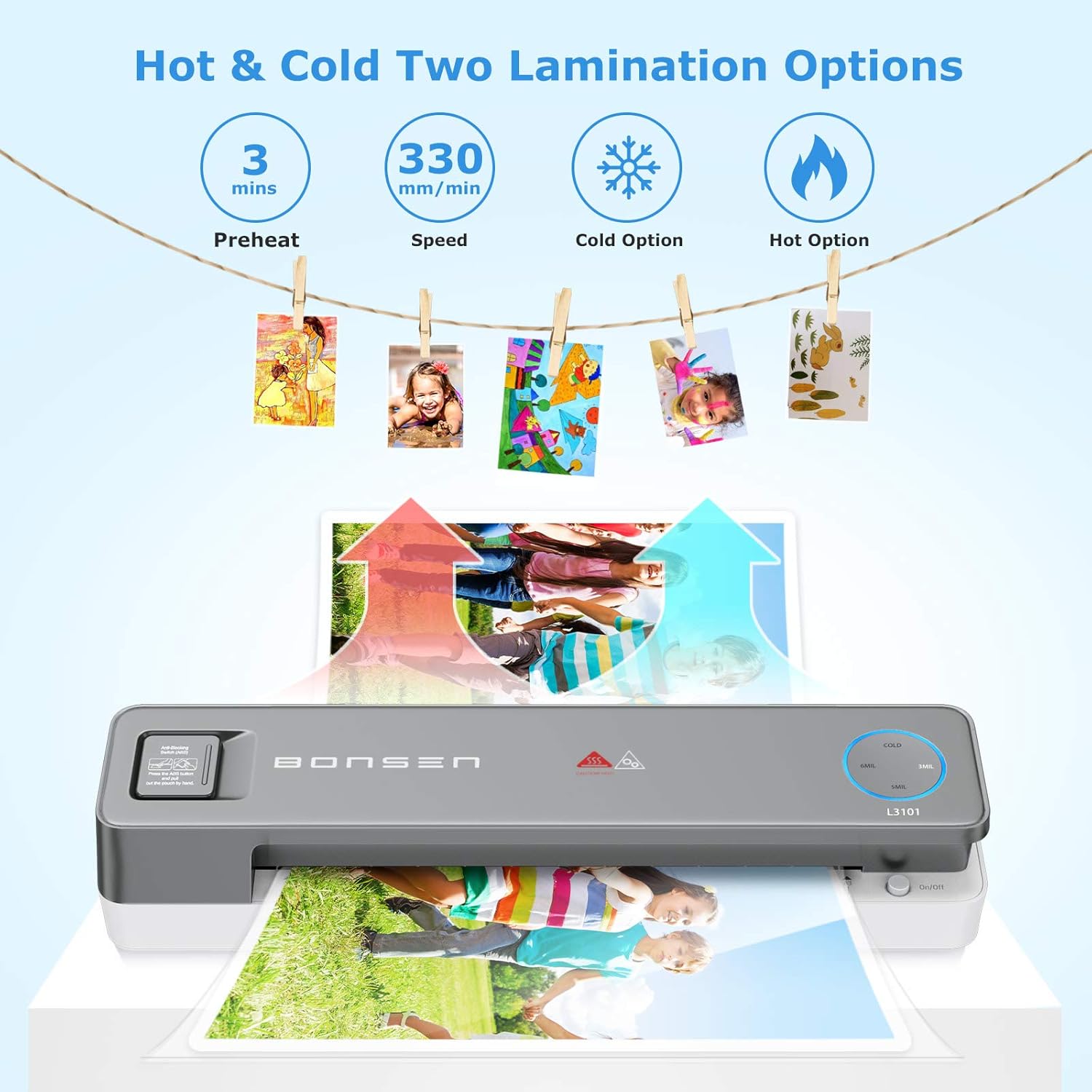 Laminator Machine, 4 in 1 Thermal Laminator with 20 Laminating Pouches, A4 Portable Laminator with Paper Trimmer and Corner Rounder, 9 Inches Personal Laminator for Home School Office : Office Products