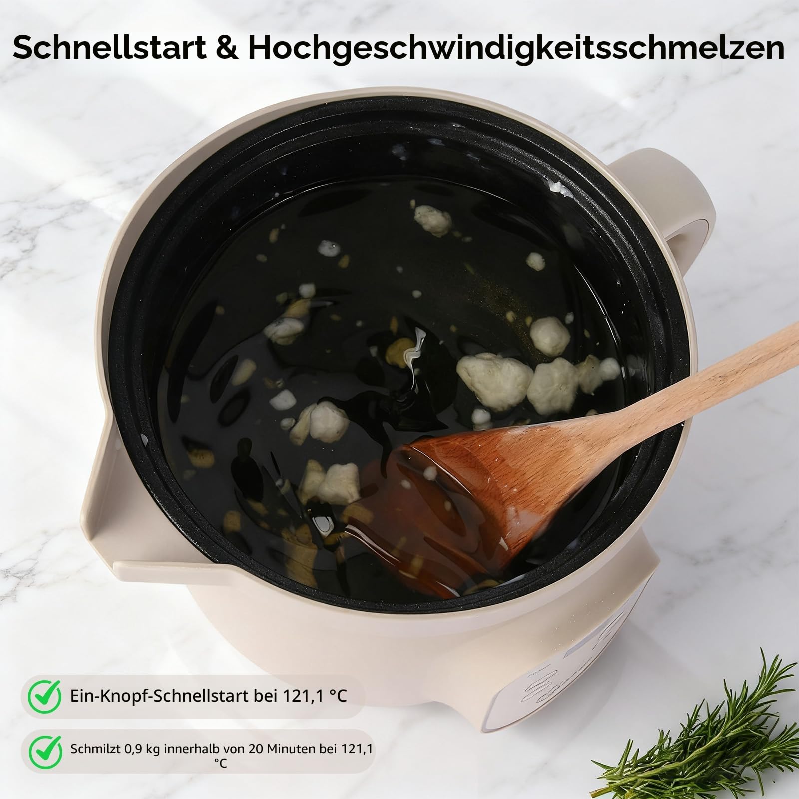 Elektrischer Wachsschmelzer mit Digitalanzeige, 1,5 l, 30–150 °C, automatische Abschaltung