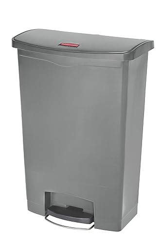 Rubbermaid Commercial Products 1883606 Streamline - Cubo de basura de plástico delgado con pasador, 24 galones, color gris