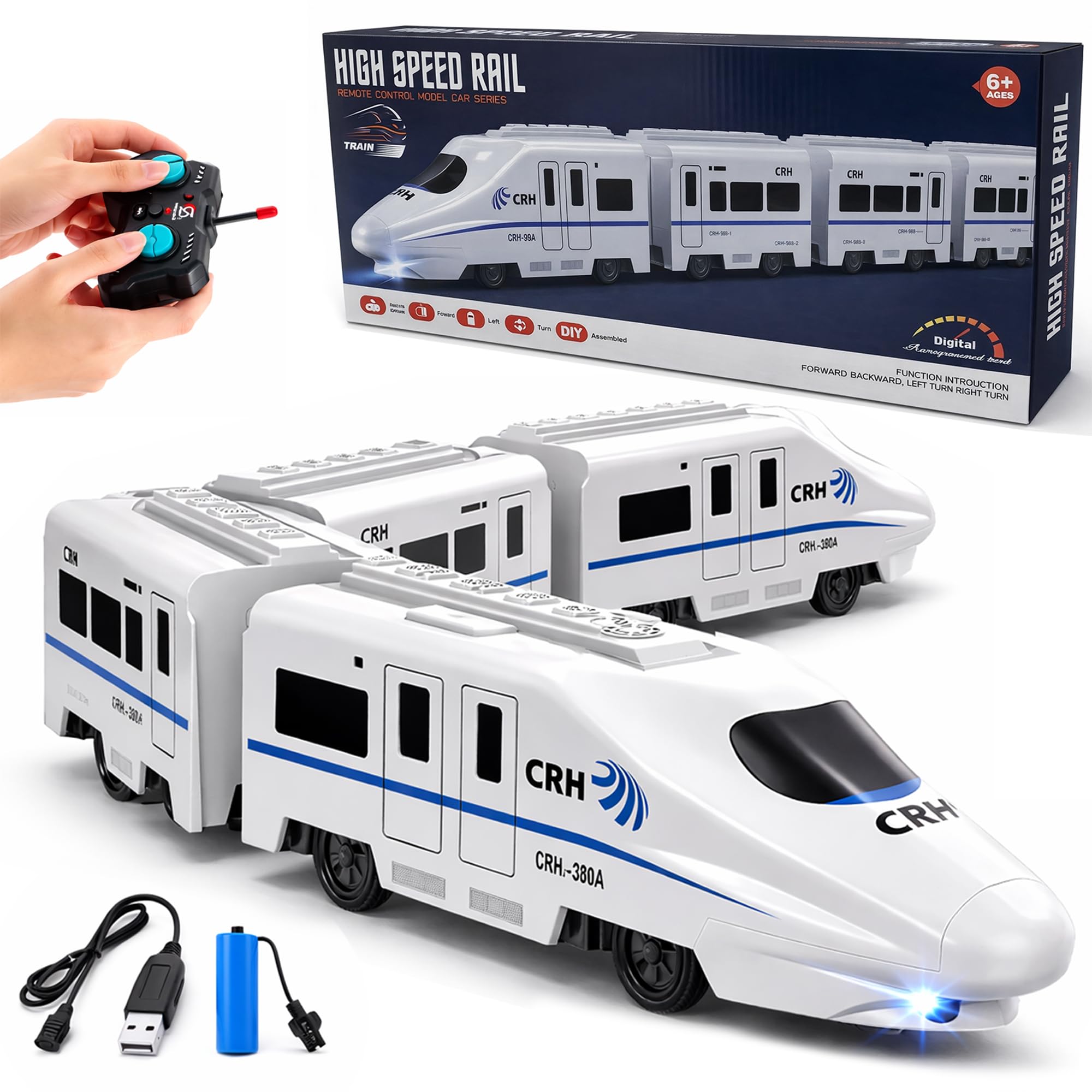 Zivvy Electric Train Toy for Kids | Smooth Forward & Backward with Left/Right Steering | Realistic Light and Sound Effects | Indoor Play Train Toy for Boys and Girls | Kids Vehicle Toy