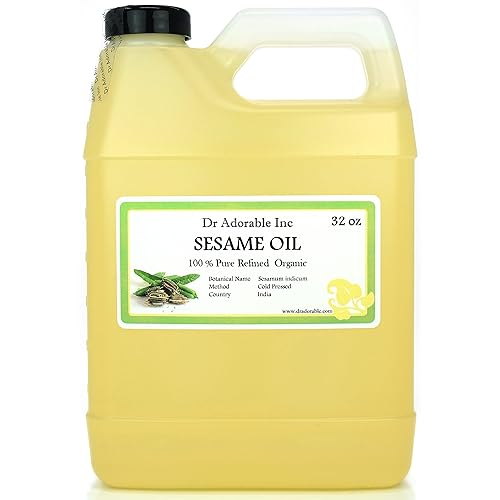 Dr Adorable - 32 oz - Aceite de semilla de sésamo refinado - 100% puro natural orgánico prensado en frío