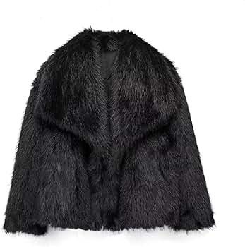 ジャケット・アウター Convertible Faux Fur Tippet Coat petale Women's Faux Fur Jacket 2025 Winter Warm Fuzzy Cropped Coat