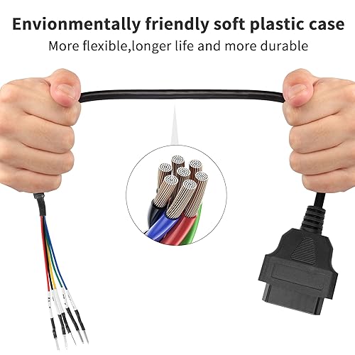 Miniatura 3 de YACSEJAO OBD2 - Conector hembra de 16 pines, 1 pie OBD2 a 5 pines, cable de probador de puente universal coleta DIY adaptador Mobley para