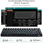 RK ROYAL KLUDGE RK68 (RK855) Sans fil/fil 65% Clavier mécanique compact 68 Clés 60% Clavier de jeu rechargeable Bluetooth avec touches Macro pour Windows et Mac (Red Switch, Black)