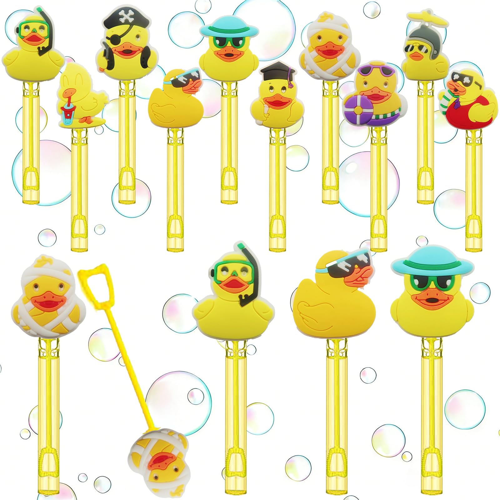 Photo 1 of 20 Pcs Yellow Duck Bubble Wands