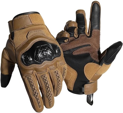 Guantes tácticos de motocicleta para hombre, almohadillas antideslizantes para pantalla táctil, protectores de goma