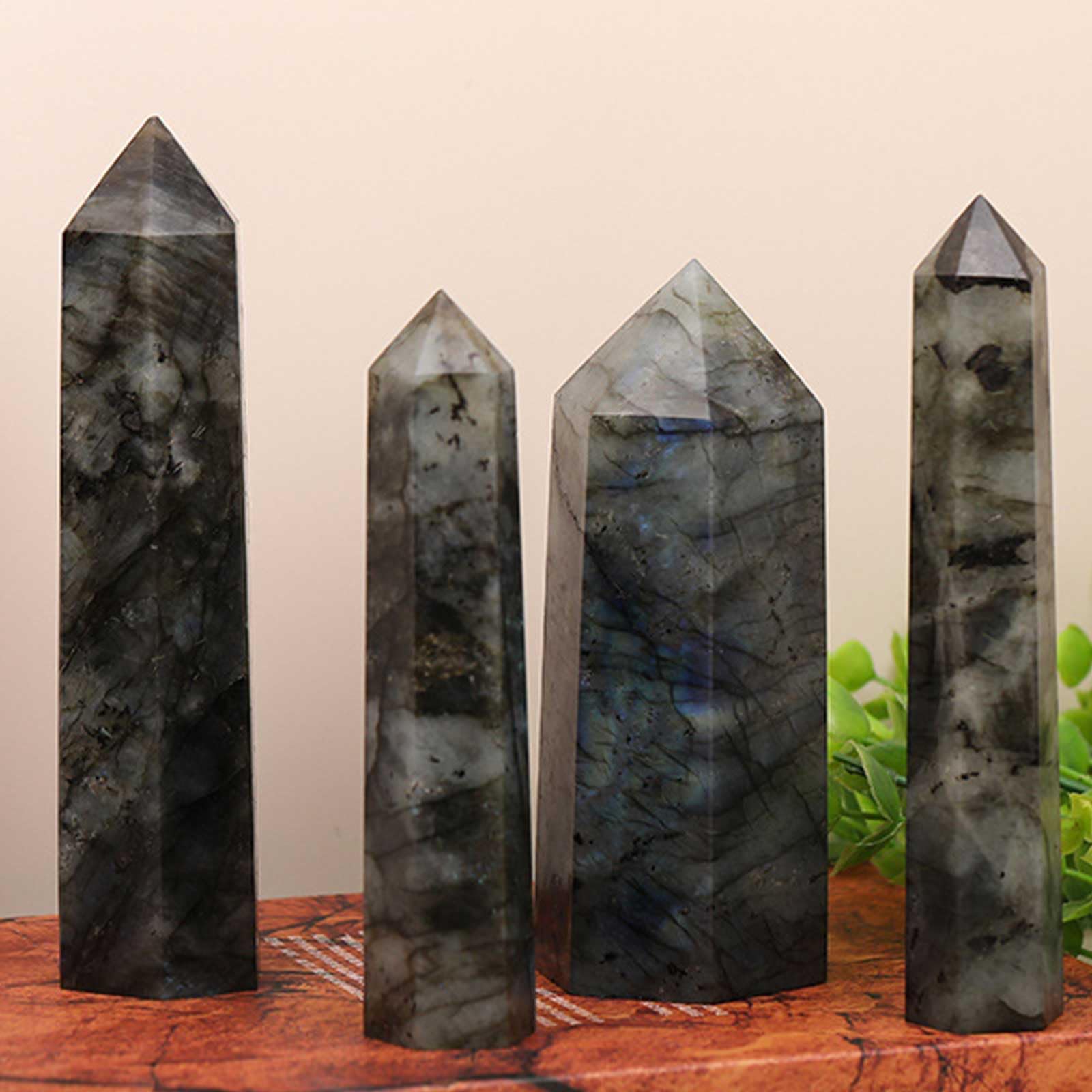 3 Pezzi di Bacchette di Pietra di Luna Grigia Torri di Cristallo | Pietra curativa naturale appuntita Reiki levigata Energia Meditazione Chakra Decorazione per la casa Regalo