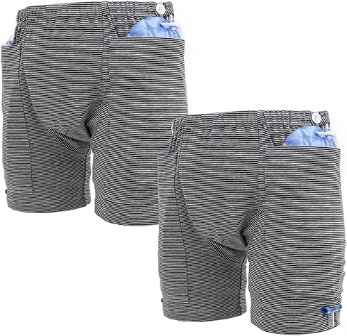 Lmaray Paquete de 2 pantalones para el cuidado de la incontinencia, pantalones cortos para pierna con catéter, suministros de incontinencia urinaria