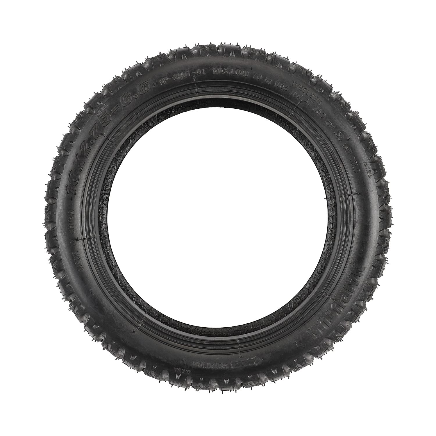 ANSENI Neumático Todoterreno Tubeless 10 pulgadas (10x2.75-6.5) | Compatible con Smartgyro Speedway, Rockway, Dualtron 3, CrossOver, Kukirin G3 y Urban Glide E-Cross Pro, Rueda para patinete