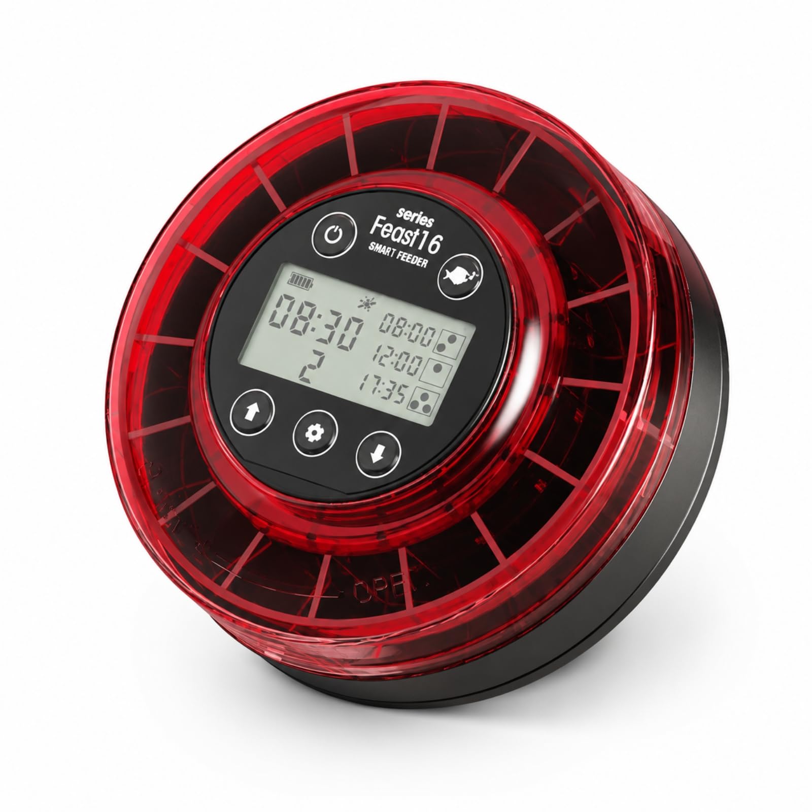 Distributeur Nourriture avec Écran Digital Temporisé Mangeoire Compact Nourrisseur D'aquarium pour Vacances