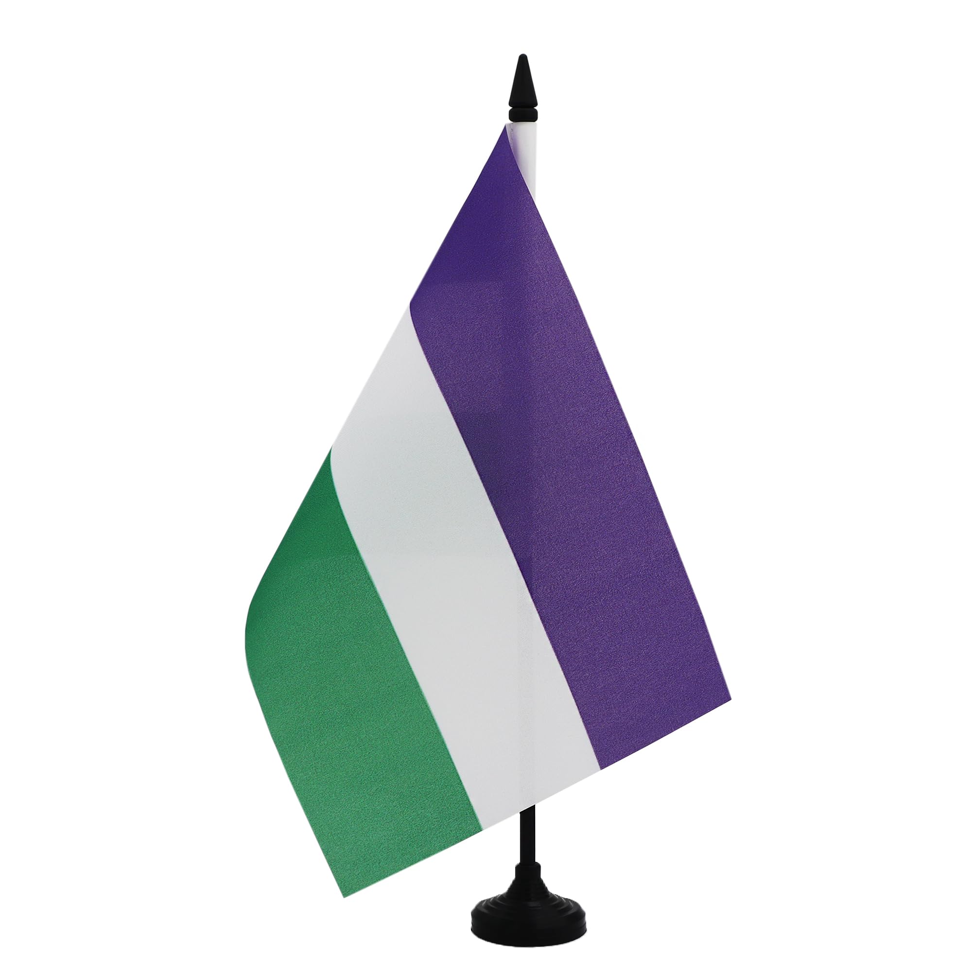 AZ FLAG Bandiera da tavolo suffragette 21 x 14 cm 100% poliestere con asta 25 cm base plastica nera