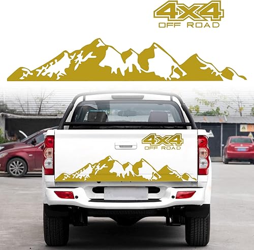 SUNBREATH Calcomanía para portón trasero de camión calcomanía para carrocería de automóvil 4 x 4 diseño de montañas accesorios de decoración para