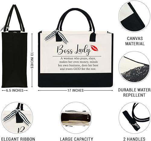 Miniatura 2 de Regalo para mujeres, mamá, profesora, regalos de cumpleaños para jefa, amiga, compañera de trabajo, bolsa de lona de 13 onzas con cremallera