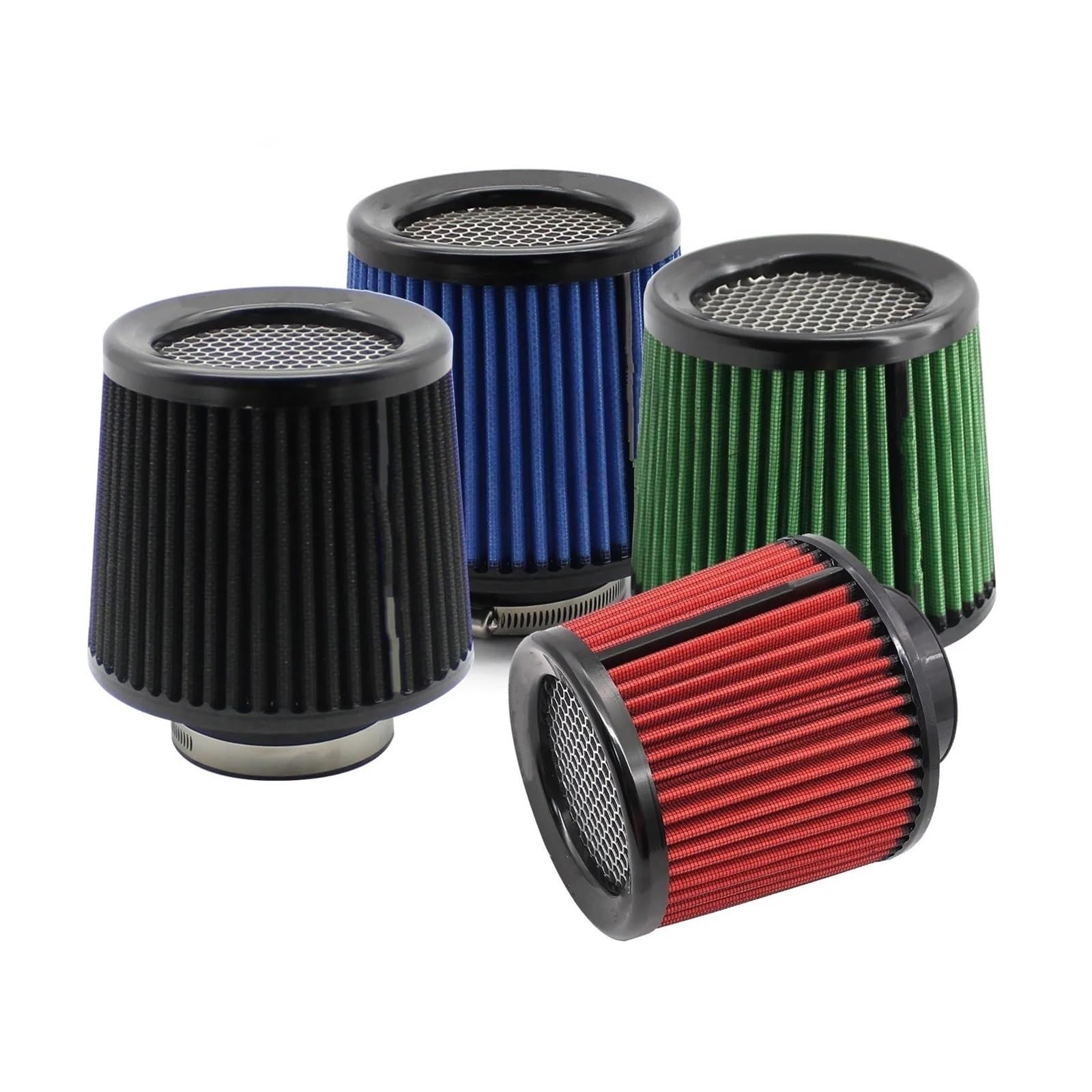 Filtr powietrza silnika Filtr wlotu powietrza stożkowego o wysokim przepływie 63 mm 76, 2,5 cala, 3 cale, uniwersalny, pasujący do rur wlotowych w samochodach(76mm Blue)