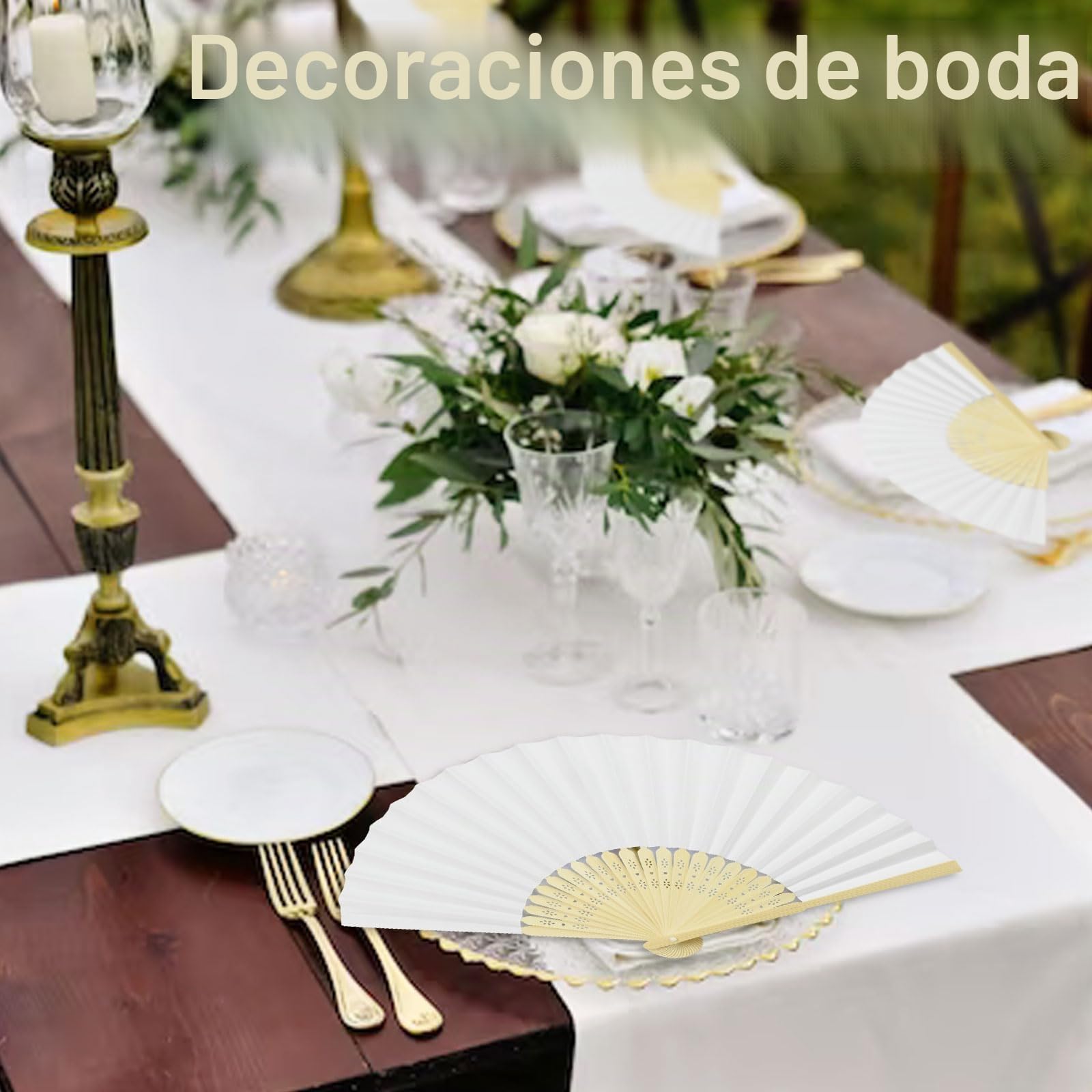 64 abanicos boda para invitados, abanico plegable blanco, decoración de Bodas, abanicos de boda, Regalos de Bodas