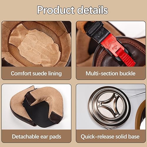 Miniatura 4 de Medio casco de motocicleta para mujer, con orejas de gato, casco de motocicleta eléctrico, casco de motocicleta de cara abierta, casco de ciclomotor