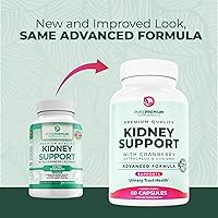 Vista 4 de PurePremium Suplemento de apoyo renal con extracto de arándano, limpieza renal, desintoxicación y reparación para hombres y mujeres, apoyo