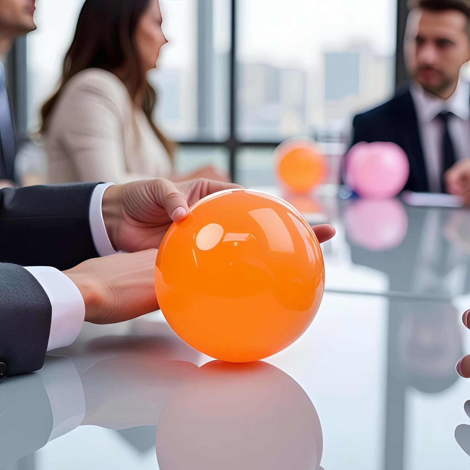 Transparent Silicone Stress Relief Taba Squid Toy,Soft Sensory Squeezing， Soft Sensory Squeeze for Anxiety & Stress, Portable Fidget Accessory（Transparent Crystal Ball）