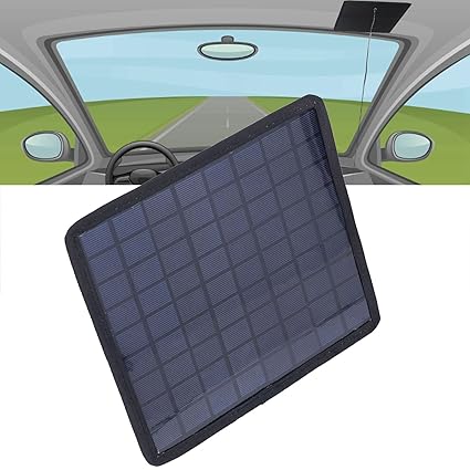 Ubersweet Solar Charger, 6W 18V Portable Solar Panel Charger Easy Installation Low Light Efficiency for 12V Outdoor Car Battery |