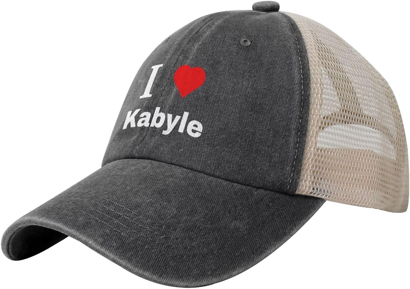 I Love Kabyle Baseball Cap for Men Women Adjustable Mesh Back Hat I Love Kabyle Baseball Cap for Men Women Adjustable Mesh Back Hat