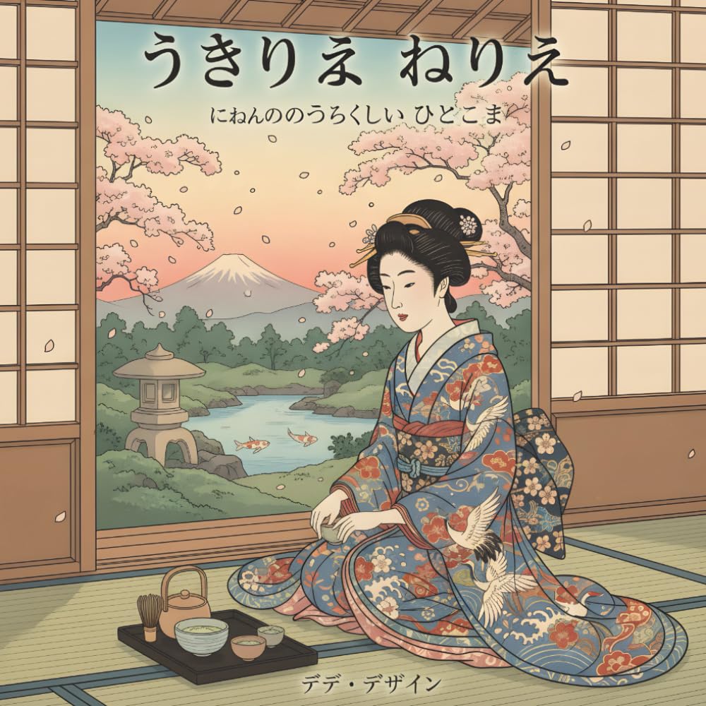 うきよえ ぬりえ - にほんの うつくしい ひとこま