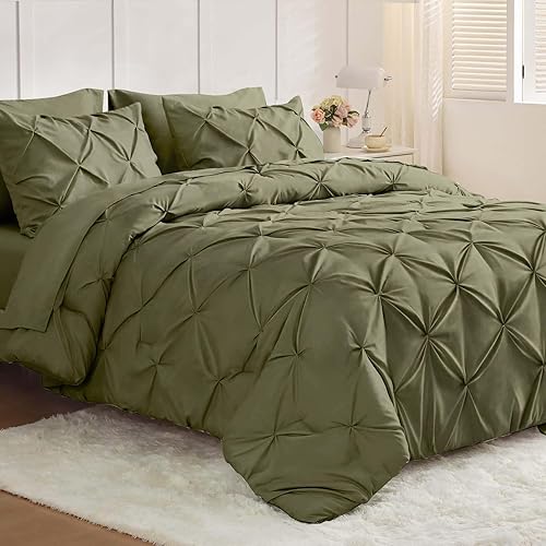 Miniatura 17 de JOLLYVOGUE - Juego de edredón Queen de 7 piezas - Cama en una bolsa Queen para todas las estaciones, juegos de edredón con pinzas con edredón,