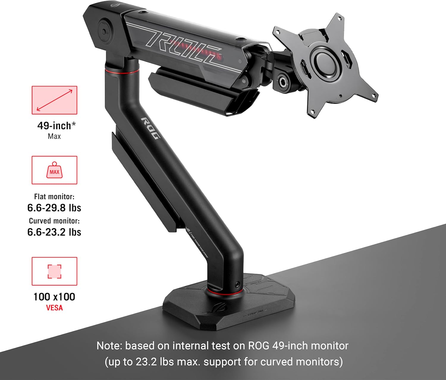 ROG Ergo Monitor Arm (AAS01R) – Mechanical Spring Monitor Mount with Desk Clamp and Grommet Mount, Holds Up to 49-inch* Within 13.5kg, Pivot/Swivel/Tilt/Rotation/Height Adjustable, VESA 100 x 100 mm 4 71ysNCg0fmL. AC SL1500